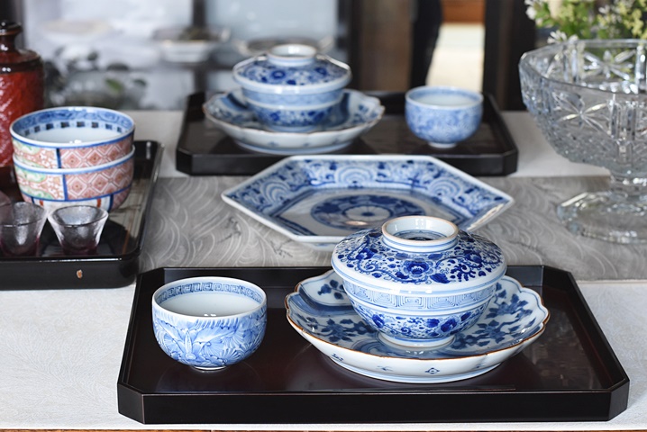 古伊万里 染付 線描き 輪茶碗 湯吞 - 生活骨董と古布のアンティーク 