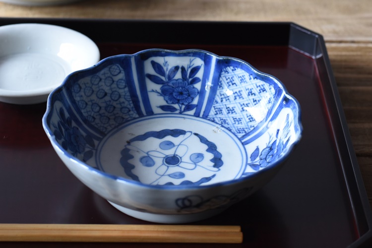 古伊万里 染付 輪花型膾皿 5客セット - 生活骨董と古布のアンティーク
