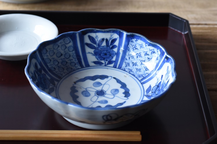 古伊万里 染付 輪花型膾皿 5客セット - 生活骨董と古布のアンティークショップ antique TANTRA