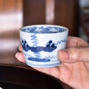 古伊万里 豆模様染付片口鉢 古伊万里 豆模様染付片口鉢