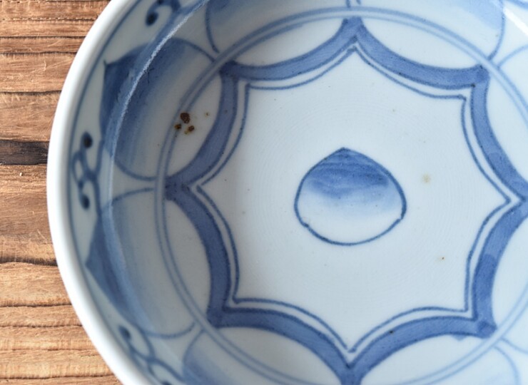 古伊万里 染付 栗 くらわんか 膾皿 ふりものあり 生活骨董と古布のアンティークショップ antique TANTRA