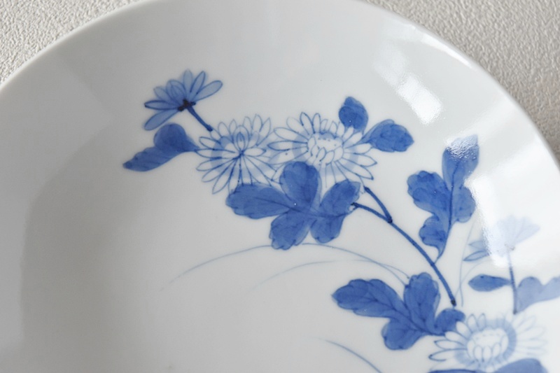 鍋島　古美術　古道具　骨董品　櫛目高台 アンティーク雑貨 江戸期 古伊万里 色絵染付櫛高台角皿5枚(鍋島