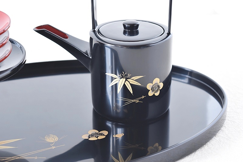 輪島塗 在銘 松竹梅沈金蒔絵 屠蘇器セット 一揃 沈金師成峰 塗師啓彩