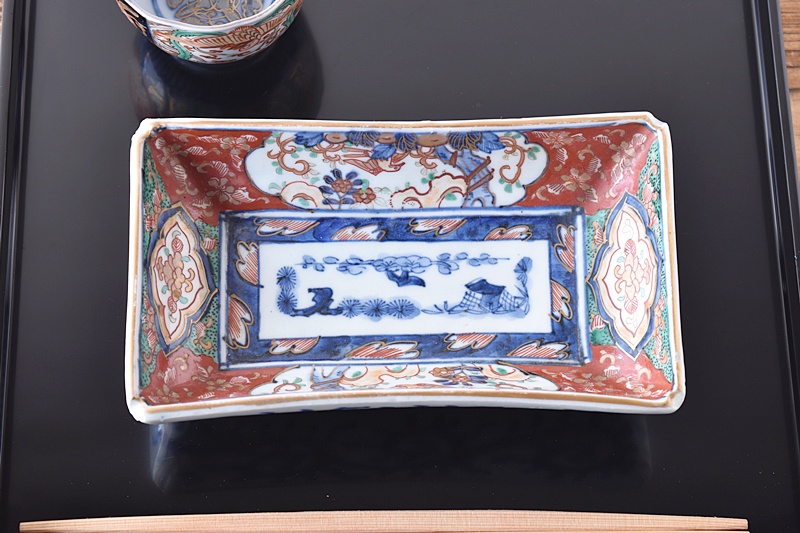 伊万里 色絵 花鳥松竹梅 長皿 2客セット - 生活骨董と古布の