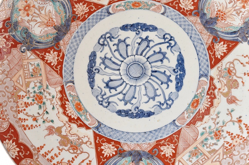 伊万里 色絵 唐獅子牡丹枝垂れ桜 太明成化年製文 大皿 - 生活骨董と