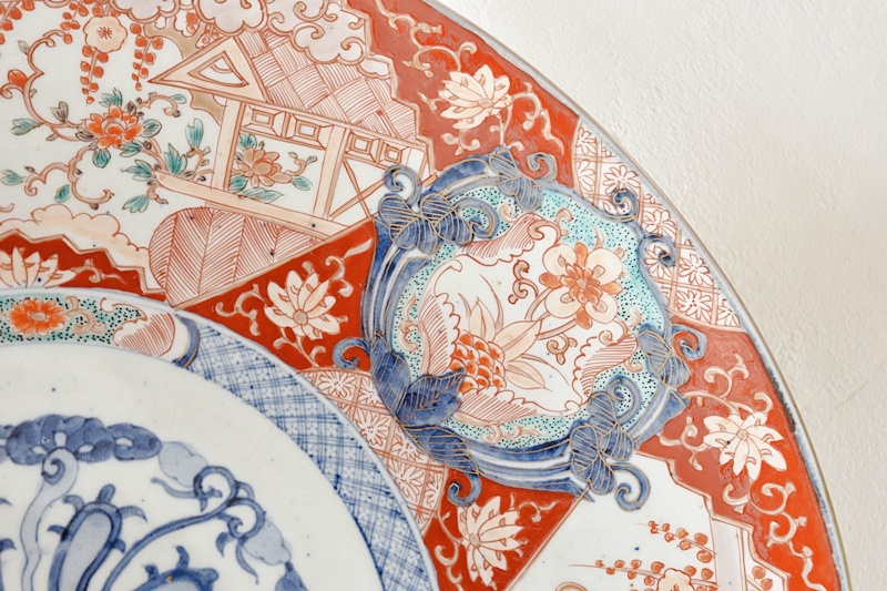 伊万里 色絵 唐獅子牡丹枝垂れ桜 太明成化年製文 大皿 - 生活骨董と
