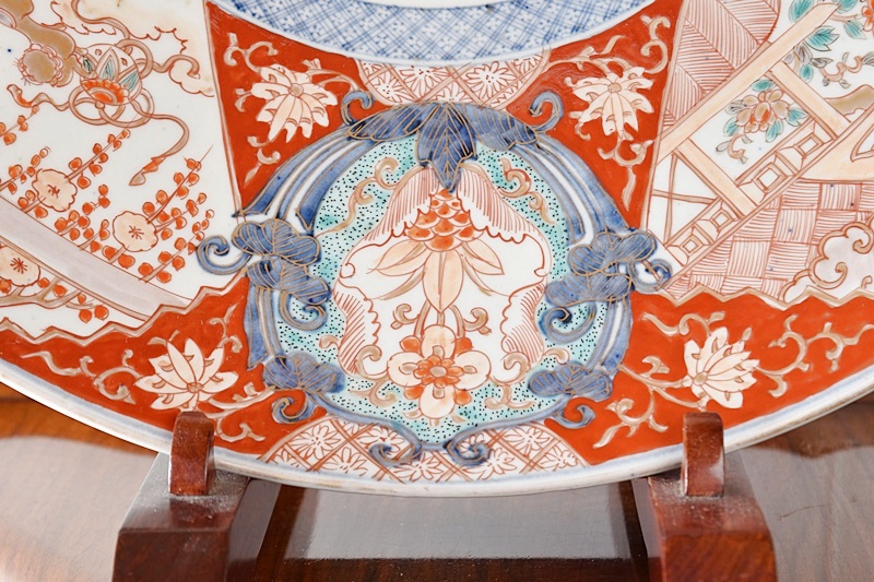 伊万里 色絵 唐獅子牡丹枝垂れ桜 太明成化年製文 大皿 - 生活骨董と